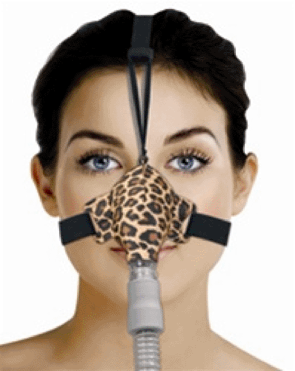 Image: The SleepWeaver Advance Leopard nasal Mask and Headgear (photo courtesy Circadiance).